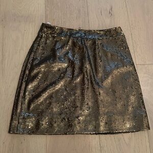 Kate Spade Metallic Gold Sequin Mini Skirt